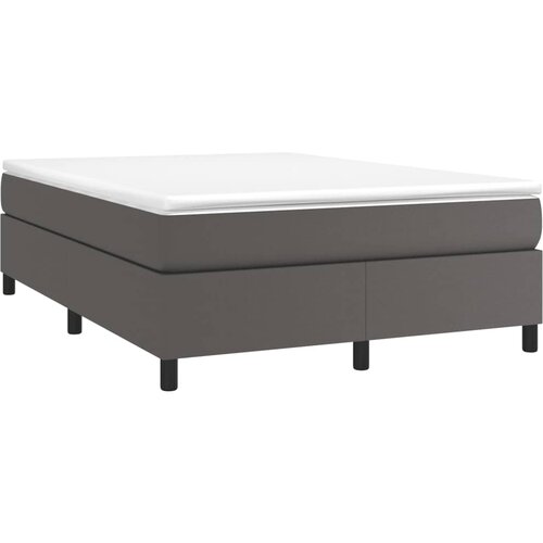  Okvir za krevet s oprugom sivi 140x200 cm od umjetne kože Slike