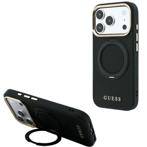SAS CG MOBILE Maska Guess Ring Stand 360 Grained Classic Logo MagSafe za iPhone 17 Pro Max/ 18 Pro Max crna Cene