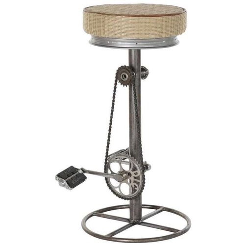  Tabure DKD Home Decor Srebrna Metal Svijetlo smeđi Ratan (44 x 41 x 82 cm) Cijene