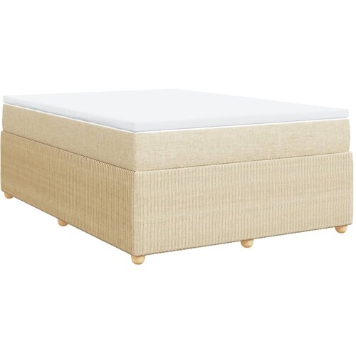 vidaXL Box spring postelja z vzmetnico krem 160x200 cm blago, (21310387) Cene