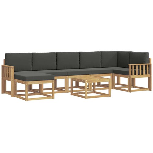 vidaXL Zunanja garnitura za sedenje 8 pcs Bela in antracit Poliester, (5000281763) Cene