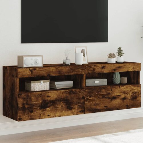  Zidni TV ormarići LED 2 kom boja hrasta 60x30x40 cm Cene