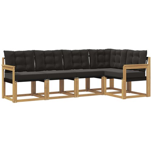 vidaXL Zunanja garnitura za sedenje z blazino 5 pcs Bela in črna, (5000281915) Cene