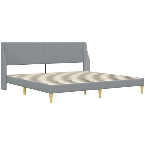  Okvir kreveta s madracem Svijetlo siva 180 x 200 cm tkanina Slike