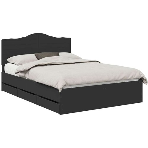  Okvir za krevet Crna 140 x 190 cm Inženjersko Drvo - Crna 140 x 190 cm Slike