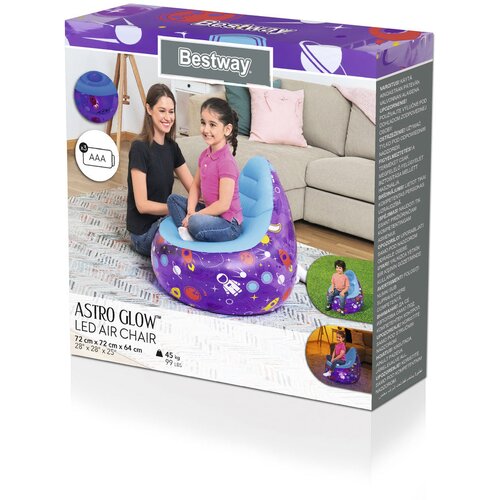 Kosmos LED Stolica na napuhavanje 72 x 72 x 64 Bestway 75122 - Ljubičasta Slike