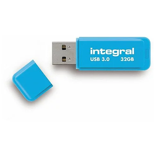 Integral USB ključ Neon, moder, 32 GB