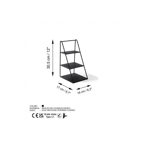 Wallxpert stalak za nakit 16x30,5x17cm, crni Slike