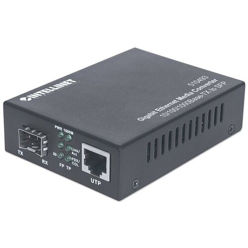 Intellinet Gigabit Ethernet to SFP Media Converter, 10 /100 /1000Base-Tx to SFP slot, empty (Euro 2-pin plug) Cene