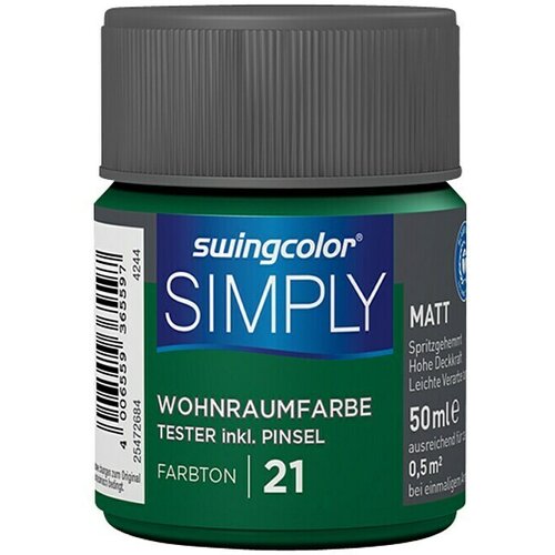 SWINGCOLOR NOTRANJA DISPERZIJSKA BARVA SIMPLY ŠT.21 (50 ml, zelena) Cene