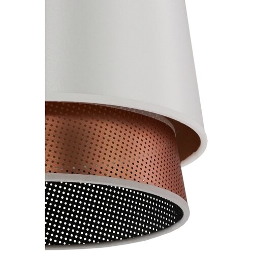  Duolla - Visilica na sajli BELL SHINY 1xE27/15W/230V &amp;Oslash; 25 cm bela/bakrena Slike