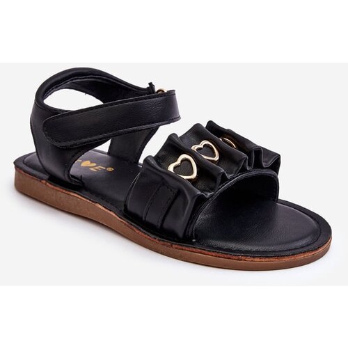 PE1 Children's Sandals With Velcro Hearts Black Havana Cijene