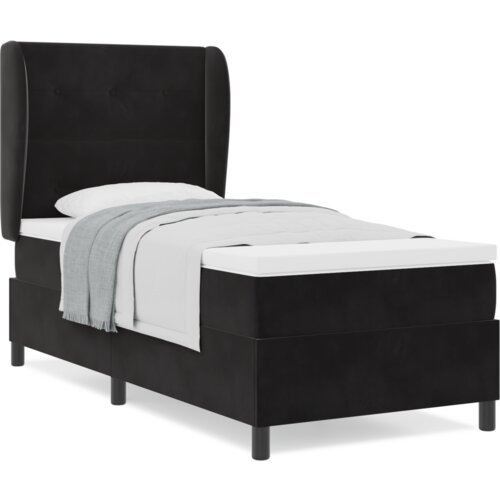vidaXL Box Spring postelja z vzmetnico Črna 80x200 cm Velur Cene