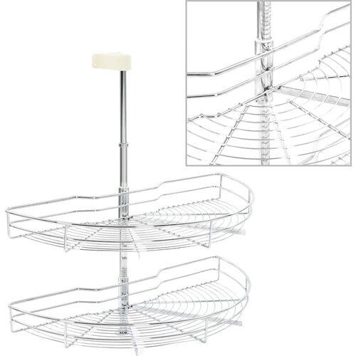  Kuhinjska žičana ko&amp;scaron;ara s 2 razine srebrna 180&amp;deg; 75 x 38 x 80 cm Slike