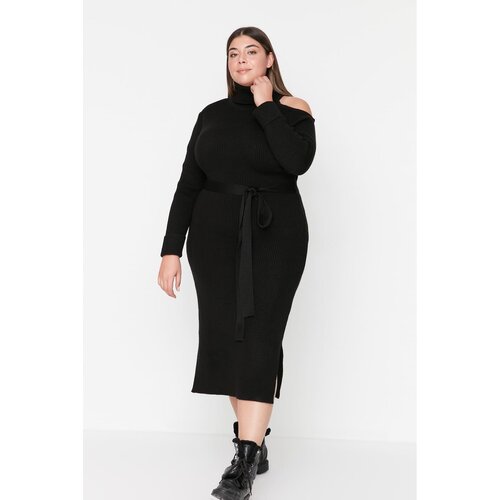 Trendyol Curve Black Cutout Detailed Knitwear Dress Slike