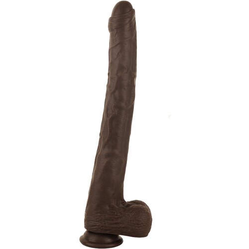 SuperLove Extra Long Realistic Silicone Dildo Brown Large Slike