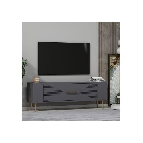 Hanah home TV polica Retrol1 Anthracite Gold Slike