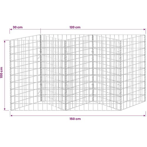  Gabionska ko&amp;scaron;ara od pocinčanog čelika 120 x 30 x 100 cm Slike