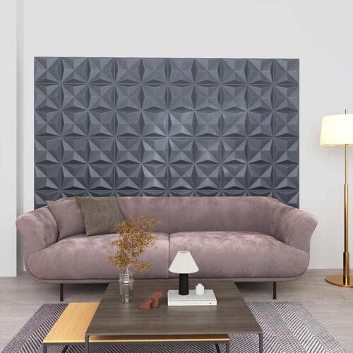 Zidne panele 12 pcs Origami siva 50 x 50 cm XPS pjena - Origami siva 12 Cijene