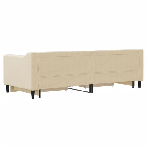  Dnevni krevet na razvlačenje s ladicama krem 80x200 cm tkanina Slike
