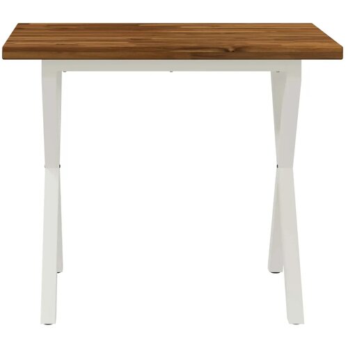  Kvadratni blagovaonski stol 90 x 55 x 75 cm Čvrsto drvo akacije - Prirodna i bijela 90 x 55 x 75 cm Četvrtasto Slike