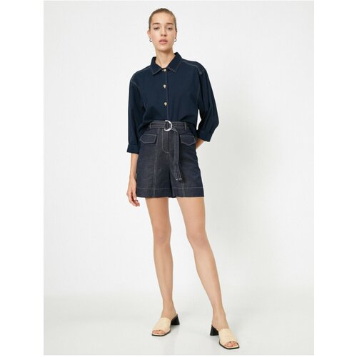 Koton Shorts - Navy blue - Normal Waist Slike
