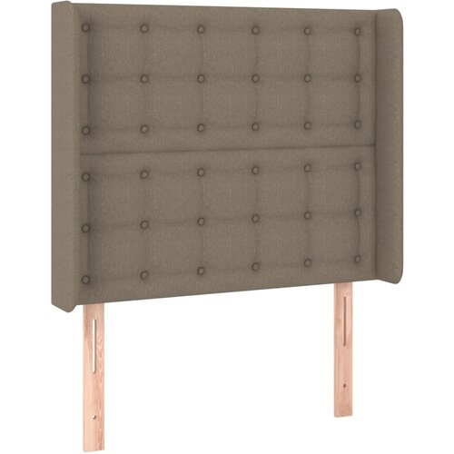  LED uzglavlje smeđesivo 93 x 16 x 118/128 cm od tkanine Slike