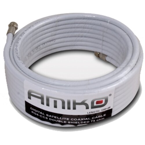 Amiko Koaksijalni kabel RG-6, CCS, 90dB, 10 met. Sa konektorima - RG6/90dB - 10m Cijene