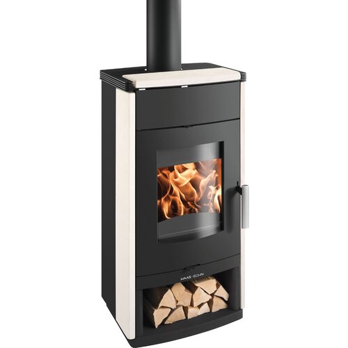 HAAS+SOHN Kamin na drva Montegrotto II 305.15 ST (7 kW, Kapacitet grijanja prostorije: 180 m³, Obloga: Prirodni kamen, Whiterock-biser-crna) Cijene