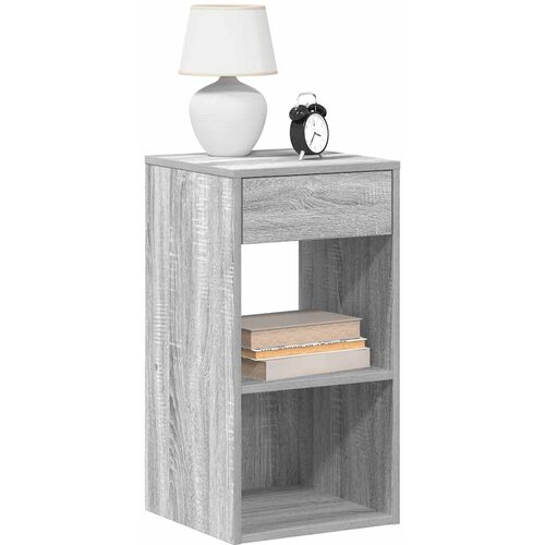 vidaXL Nočna omarica z predalom siva sonoma 35x34x66,5 cm Cene