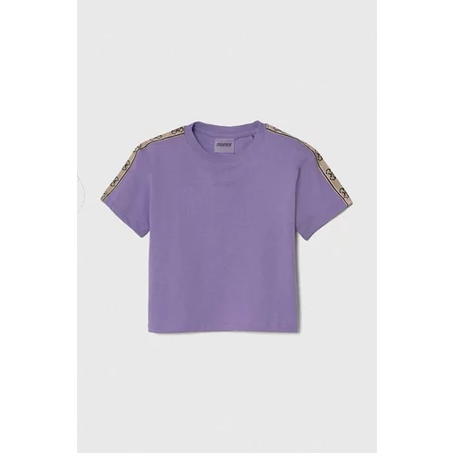 Guess Otroška bombažna kratka majica vijolična barva