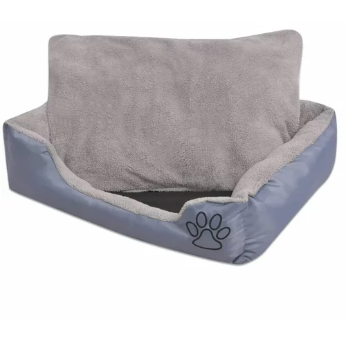  krevet za pse s podstavljenim jastukom veličina L sivi