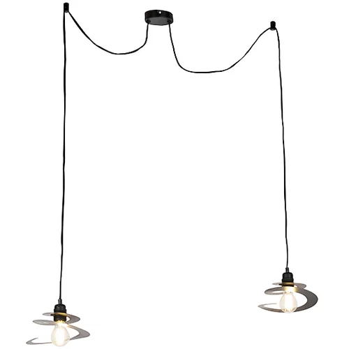 QAZQA Dizajn viseča svetilka 2-luč s spiralnim senčilom 20 cm - pomikanje