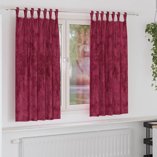  Baršunaste zavjese 2 pcs boja crnog vina 175 x 140 cm Baršun Cene