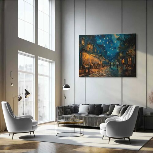  XXL slika - Paris street - painting inspired by the style of Vincent van Gogh 240x160 Slike