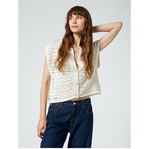 Koton Knit Vest with Openwork Button Detail. Slike