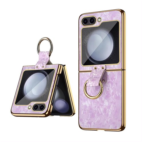  Torbica Luxurious Shell Pattern za Samsung F741B Galaxy Z Flip 6 5G roze Cene
