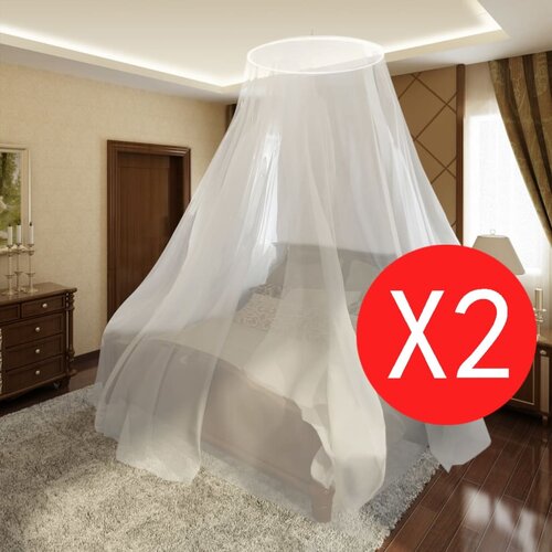 vidaXL Komarnik za Posteljo Set Okrogle Mreže 1020 x 230 x 56 cm 2 kosa Cene