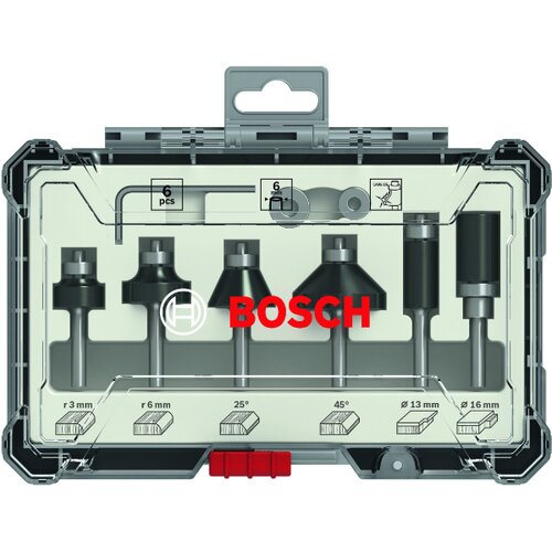 Bosch 6-delni set glodala za drvo standard 6mm Slike