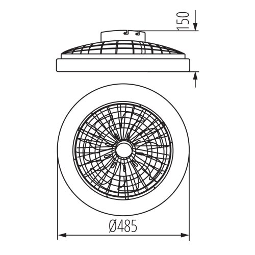 Kanlux 38034 - LED RGBW prigu&amp;scaron;iva svetiljka sa ventilatorom PLAVE 48W/230V 3000/4000/6500K + daljinski upravljač Slike