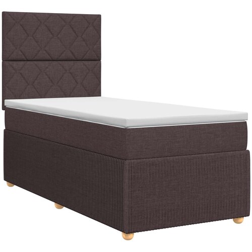 Boxspring krevet s madracem Tamno smeđa 90 x 200 cm Tkanina Slike