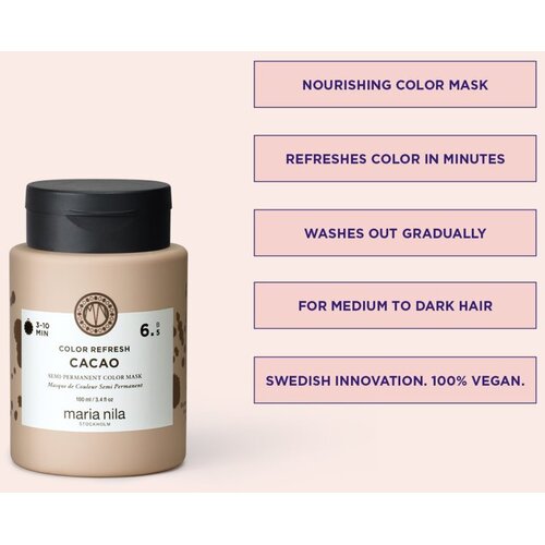 Maria Nila Colour Refresh Mask blaga hranjiva maska bez trajnih pigmenata nijansa Cacao 6.5 100ml 100 ml Slike