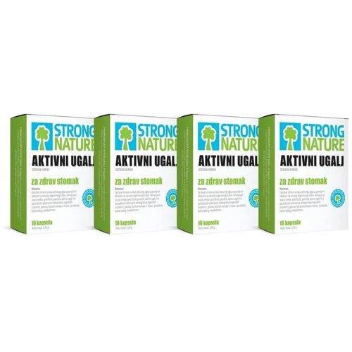 Strong Nature Aktivni ugalj 250mg, 4x10 kapsula Slike