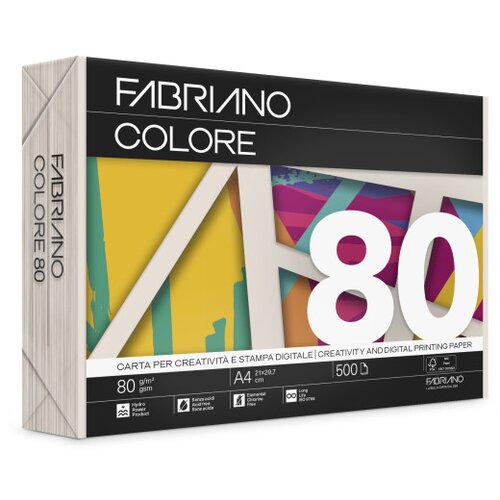 Fabriano Papir barvni a4 colore pastelne barve 80gr - rumena-avorio, (5000305695) Slike