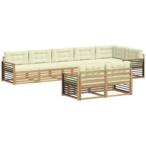 vidaXL Zunanja garnitura za sedenje 8 pcs Bela in krem Poliester, (5000280797) Cene