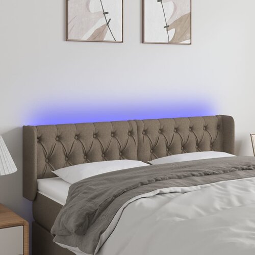  LED uzglavlje smeđesivo 163x16x78/88 cm od tkanine Cijene