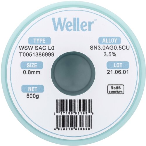 Weller WSW SAC L0 spajkalna žica\, neosvinčena tuljava Sn3\,0Ag0\,5Cu 500 g 0.8 mm, (20428450) Cene