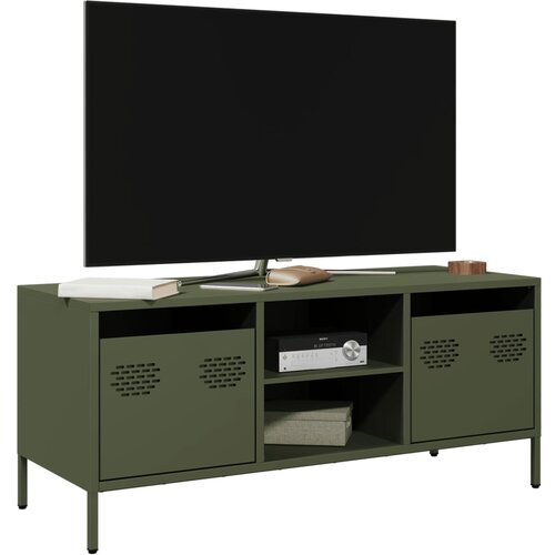 Furnova TV omarica olivno zelena 101,5x39x43,5 cm hladno valjano jeklo, (21923810) Cene