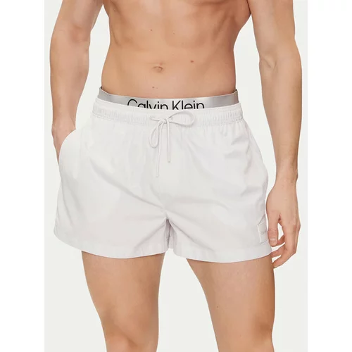 Calvin Klein Swimwear Kopalne hlače KM0KM00947 Bela Regular Fit