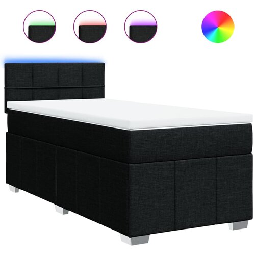 vidaXL Box spring postelja z vzmetnico črna 100x200 cm blago, (21308702) Cene